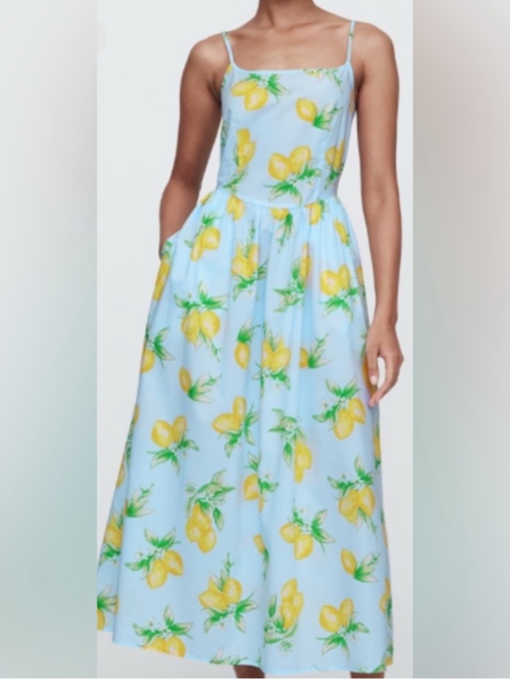 GAP Light Blue Lemon Print Maxi Dress